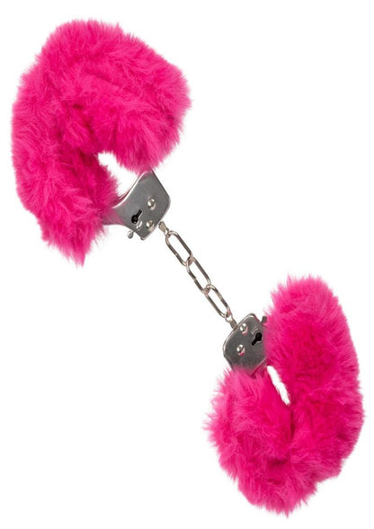 Ultra Fluffy Furry Cuffs - Metal/Pink