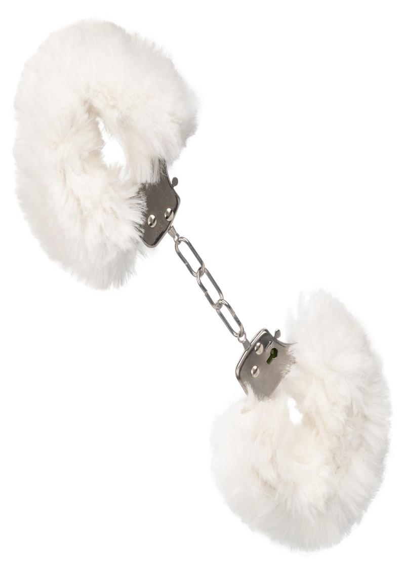 Ultra Fluffy Furry Cuffs - Metal/White