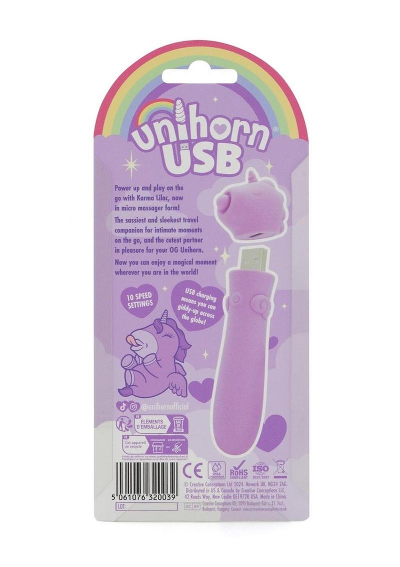 Karma Lilac Rechargeable Silicone USB Bullet | Unihorn