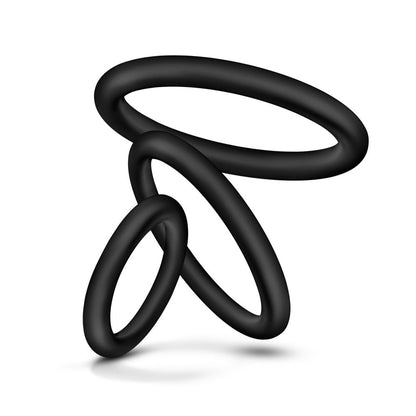 VS4: Black Penis Rings (3-Sizes) - Made with Puria™ Silicone | Performance By Blush®