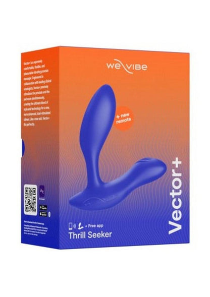 We-Vibe Vector+ Rechargeable Silicone Vibrating Prostate Massager with Remote Control and App