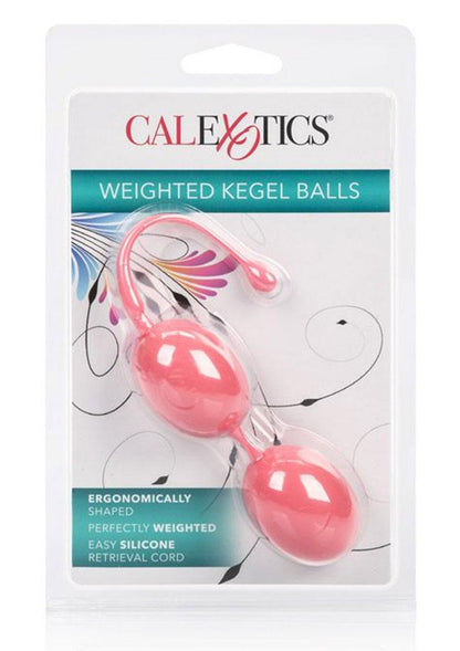 Weighted Kegel Balls Silicone with Retrieval Cord | Pink or Teal | Cal Exotics