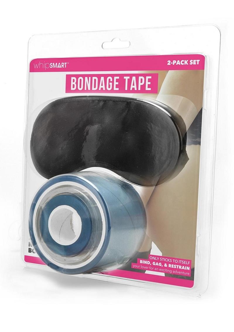 WhipSmart Bondage Tape - Clear - 100ft Self-adhesive bondage tape in purple, clear, red, or black with free satin eye mask for versatile kink play. Keywords: bondage tape, self-adhesive tape, no-glue bondage tape, BDSM tape, kink accessories, non-sticky bondage tape, versatile restraints, satin eye mask included, fetish tape, bondage for beginners.