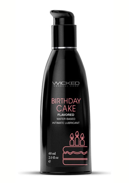 Wicked Aqua Water Based Flavored Lubricant Birthday Cake - 2oz
Birthday Cake water-based flavored lube, vegan, paraben-free, latex condom compatible, long-lasting, and enhanced with olive leaf extract.

birthday cake lube, flavored water-based lubricant, vegan lube, paraben-free lube, sex toy safe lube, oral sex lube, non-sticky flavored lube, long-lasting lube, olive leaf extract lube, latex condom compatible lube.