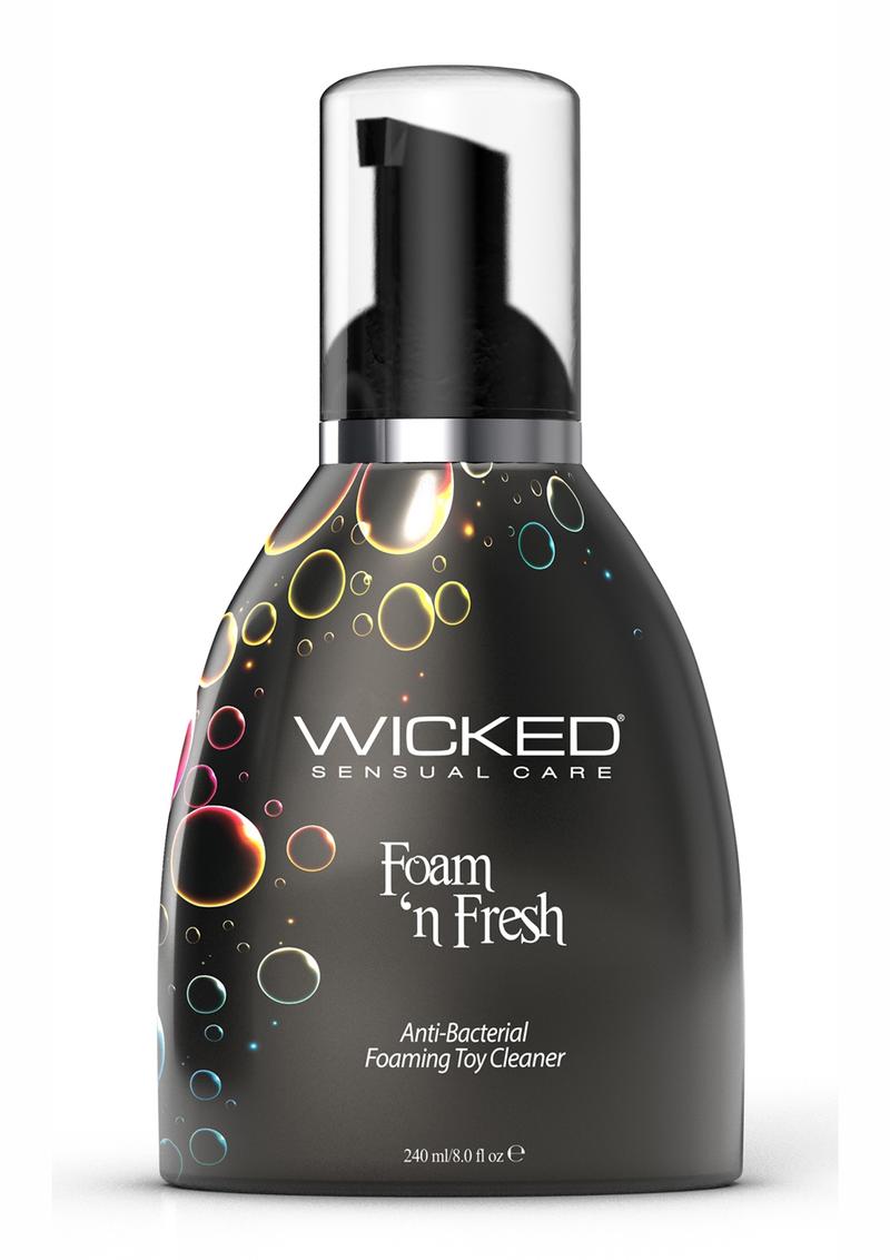 Wicked Foam N' Fresh Anti Bacterial Foaming Toy Cleaner - 8oz
Wicked Foam ‘n Fresh foaming toy cleaner, alcohol-free, triclosan-free, vegan, infused with olive leaf, thyme, and lavender extracts, safe for all toy materials.
foaming toy cleaner, Wicked Foam ‘n Fresh, antibacterial toy cleaner, alcohol-free cleaner, vegan toy cleaner, lavender-infused cleaner, intimate toy cleaner, safe for all materials, paraben-free toy cleaner, olive leaf toy sanitizer.