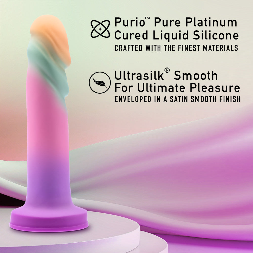 Artisanal pastel sherbet dildo with ridged shaft, strong suction cup base, and UltraSilk® smooth finish for hands-free play.
Keywords: artisanal dildo, Avant Sunrise Gaze, Purio silicone, UltraSilk smooth, 7.5-inch dildo, textured ridges, suction cup dildo, harness compatible, body-safe, phthalate-free dildo, G-spot stimulation, P-spot stimulation, pastel dildo