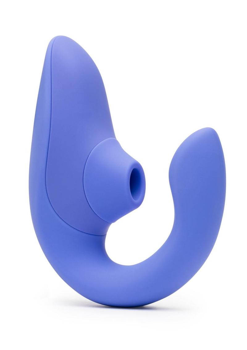 Womanizer Blend Rechargeable Silicone Vibrator with Clitoral Stimulator - Vibrant - Blue