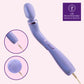 Purple ergonomic massage wand featuring RumbleTech™ vibrations, long handle, and smooth silicone design with a remote control.Keywords: massage wand, RumbleTech wand, ergonomic vibrator, lavender wand, remote control vibrator, waterproof wand, Puria silicone wand, self-care massage wand, rechargeable vibrator, deep tissue massage wand.