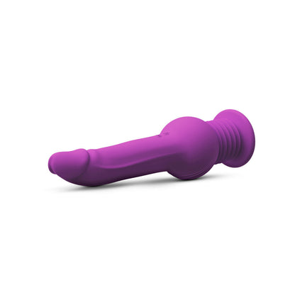 Purple G-spot dildo with thumping and vibrating Gen 2 Gyro-Quake™ technology, suction base, and waterproof silicone design.

Keywords: Impressions New York, vibrating dildo, G-spot dildo, thumping dildo, Gyro-Quake technology, silicone dildo, suction cup dildo, IPX7 waterproof, platinum-cured silicone, USB rechargeable, 9.75-inch dildo, ergonomic design, hands-free pleasure, luxury sex toy