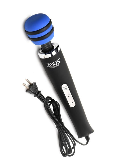 Blue-Arc E-Stim Vibrating Wand with flexible neck, vibration, electrostimulation, and corded power.
E-Stim wand, vibrating wand massager, Blue-Arc wand, electrostimulation vibrator, flexible neck wand, corded vibrator, Zeus electrosex wand, premium silicone wand, body-safe vibrating wand, wand with e-stim, powerful vibration massager