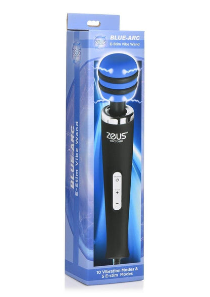 Blue-Arc E-Stim Vibrating Wand with flexible neck, vibration, electrostimulation, and corded power.
E-Stim wand, vibrating wand massager, Blue-Arc wand, electrostimulation vibrator, flexible neck wand, corded vibrator, Zeus electrosex wand, premium silicone wand, body-safe vibrating wand, wand with e-stim, powerful vibration massager