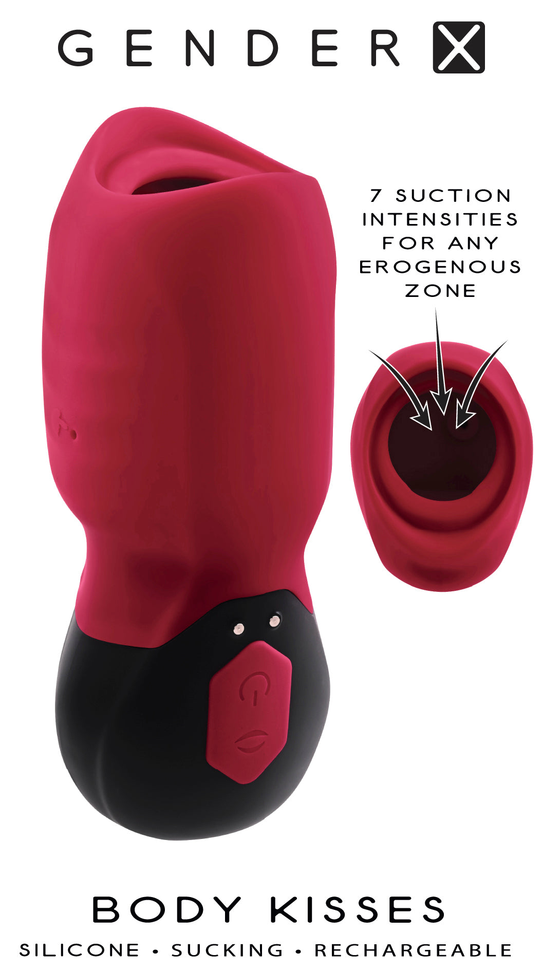 Gender X Body Kisses ♥ Suction massager + dual-stimulation toy