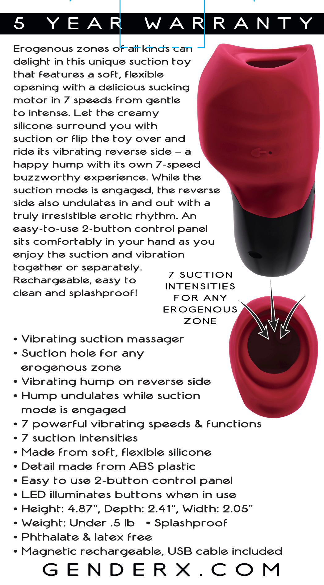 Gender X Body Kisses ♥ Suction massager + dual-stimulation toy