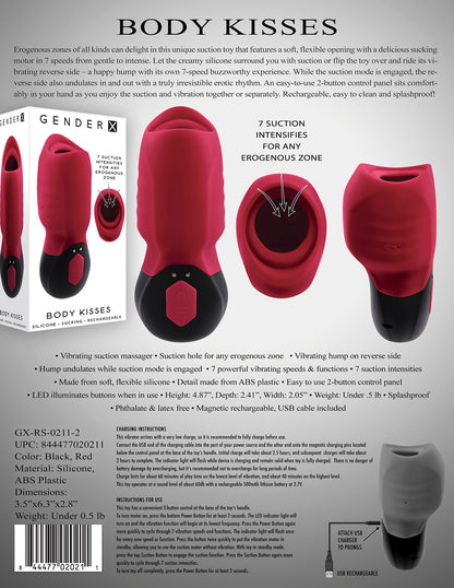 Gender X Body Kisses ♥ Suction massager + dual-stimulation toy