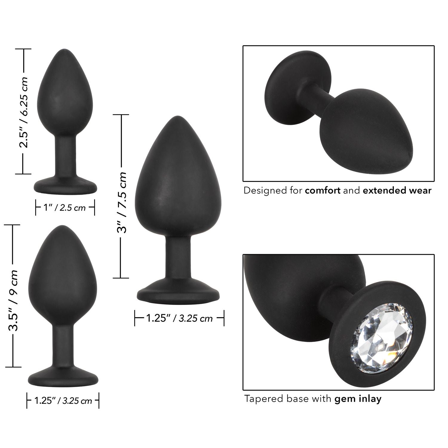 Silicone Gem Anal Kit in Black