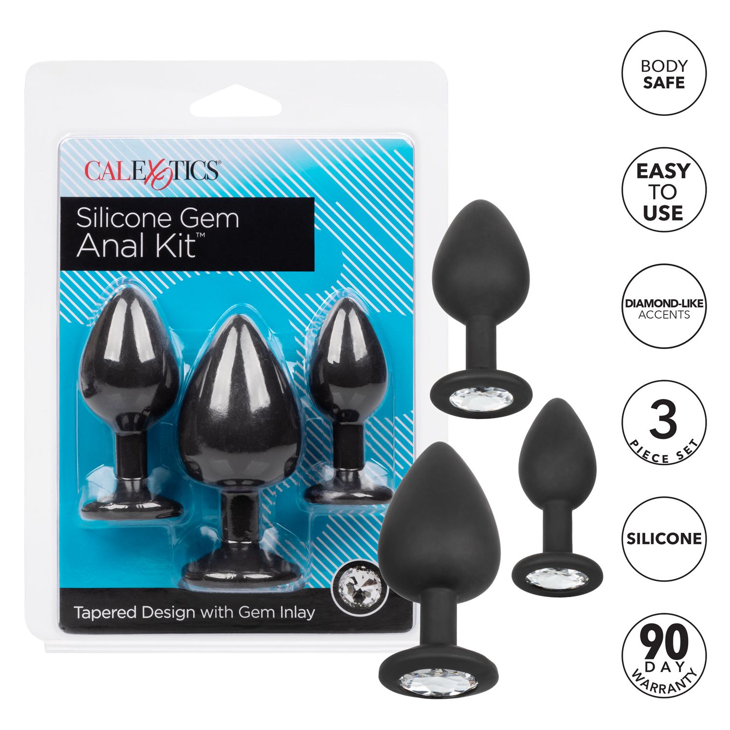 Silicone Gem Anal Kit in Black