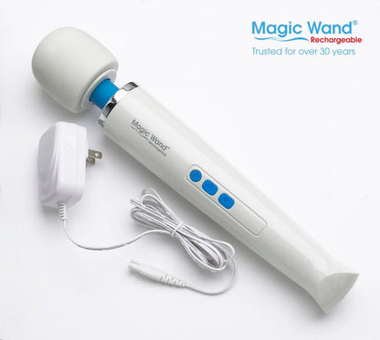 Magic Wand Rechargeable cordless massager with a soft silicone head, flexible neck, four speeds, and deep vibrations, delivering up to 6,300 RPM.

Magic Wand Rechargeable, cordless Magic Wand, Hitachi wand, rechargeable massager, 6,300 RPM massager, silicone head massage wand, four-speed massager, iconic Magic Wand, powerful massage wand, plug-and-play vibrator, Magic Wand with vibration patterns.